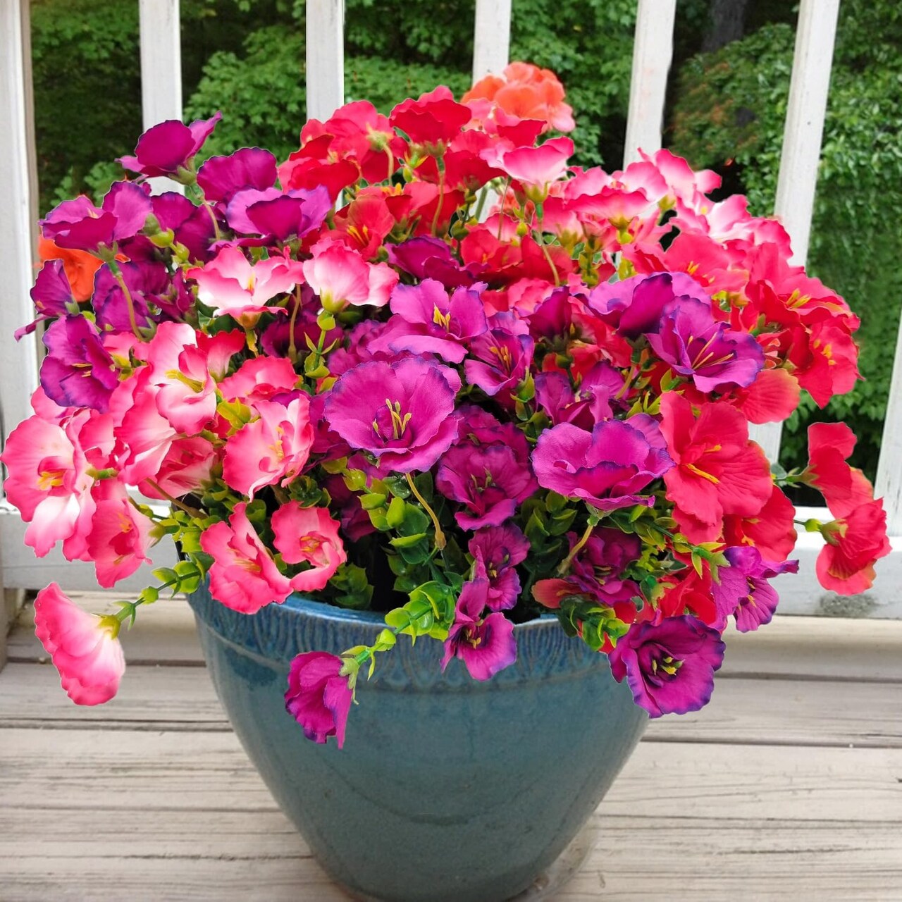 6 Bundles Artificial Hibiscus Plants Flowers (Multicolor)